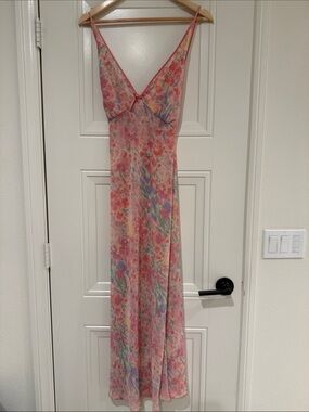 VTG Cabernet Pink Floral Sheer Slip Chemise